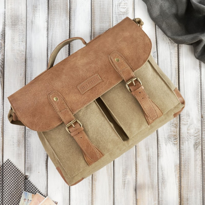 Pánska béžovo-hnedá aktovka Paolo Peruzzi "AMADEUS"