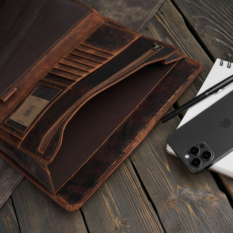 Kožený hnedý organizér Paolo Peruzzi "TRINIDAD"