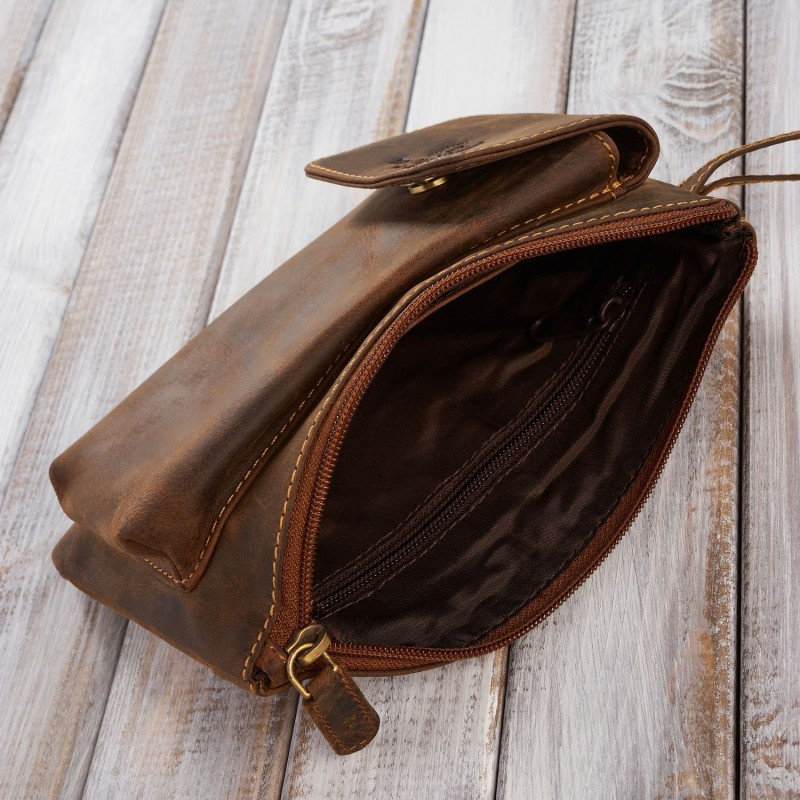 Kožená pánska hnedá príručná taška Paolo Peruzzi "ODIN"