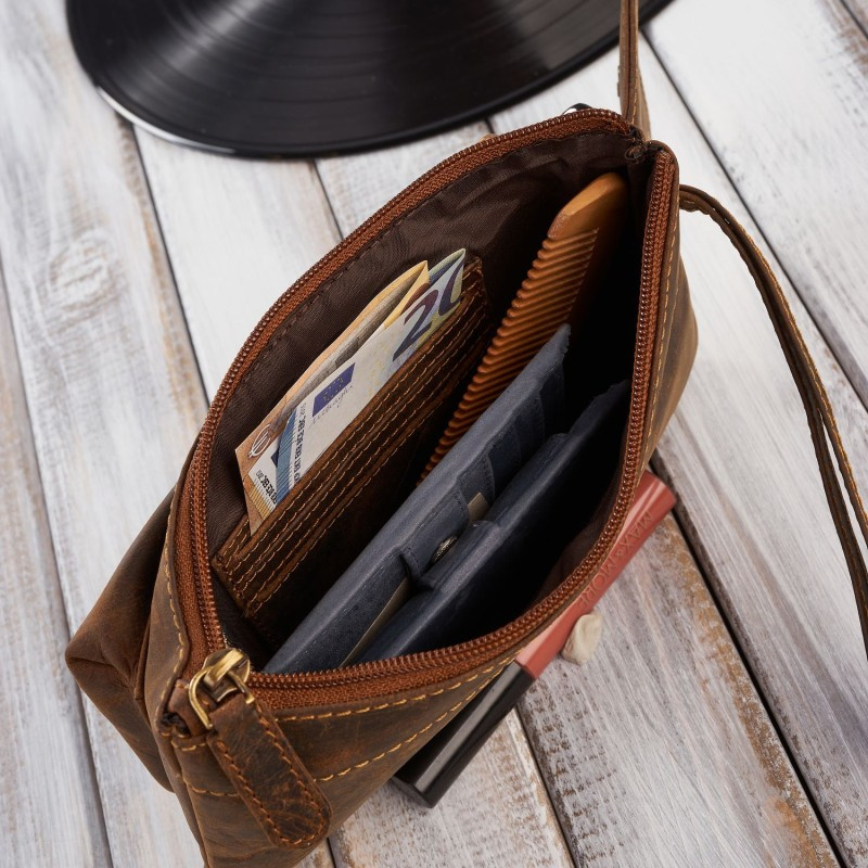 Kožená pánska hnedá príručná taška Paolo Peruzzi "ODIN"