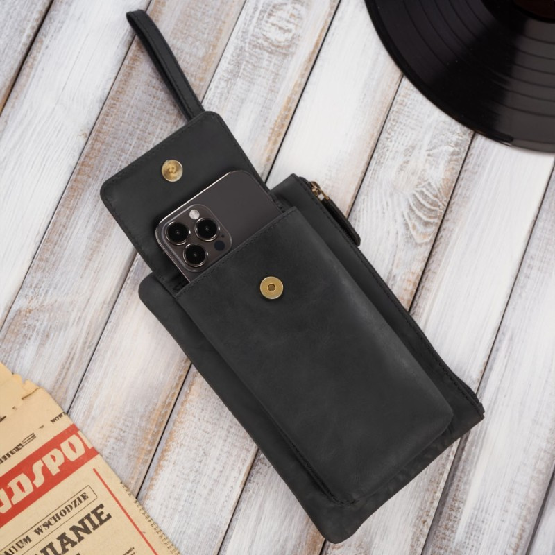 Kožená pánska čierna príručná taška Paolo Peruzzi "ODIN"