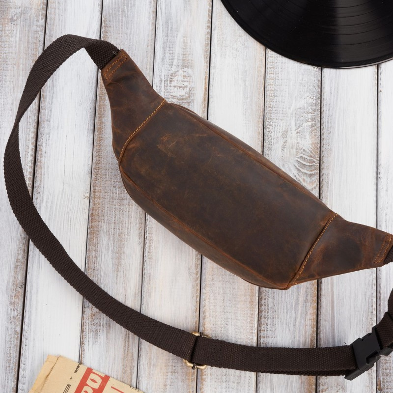 Pánska kožená hnedá vintage ľadvinka Paolo Peruzzi