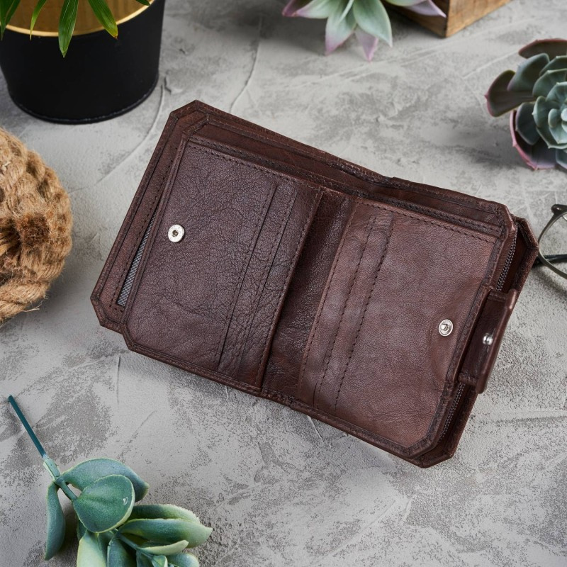 Kožená dámska hnedá peňaženka Paolo Peruzzi "FREYA"