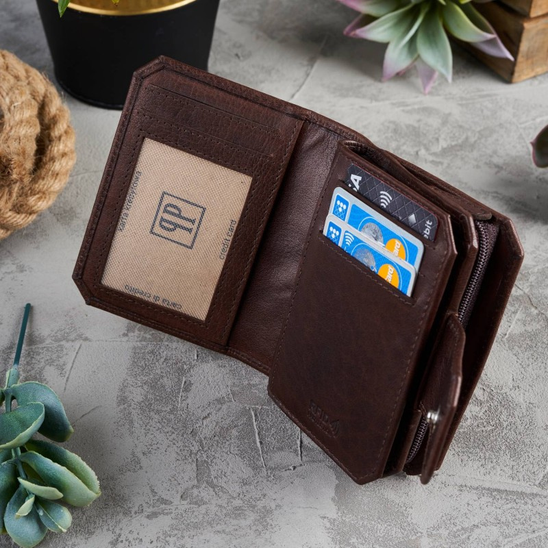 Kožená dámska hnedá peňaženka Paolo Peruzzi "FREYA"