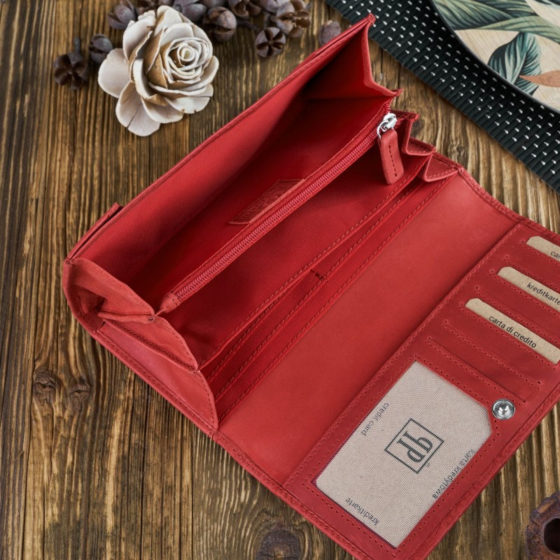 Kožená dámska červená peňaženka Paolo Peruzzi "ADENNA"