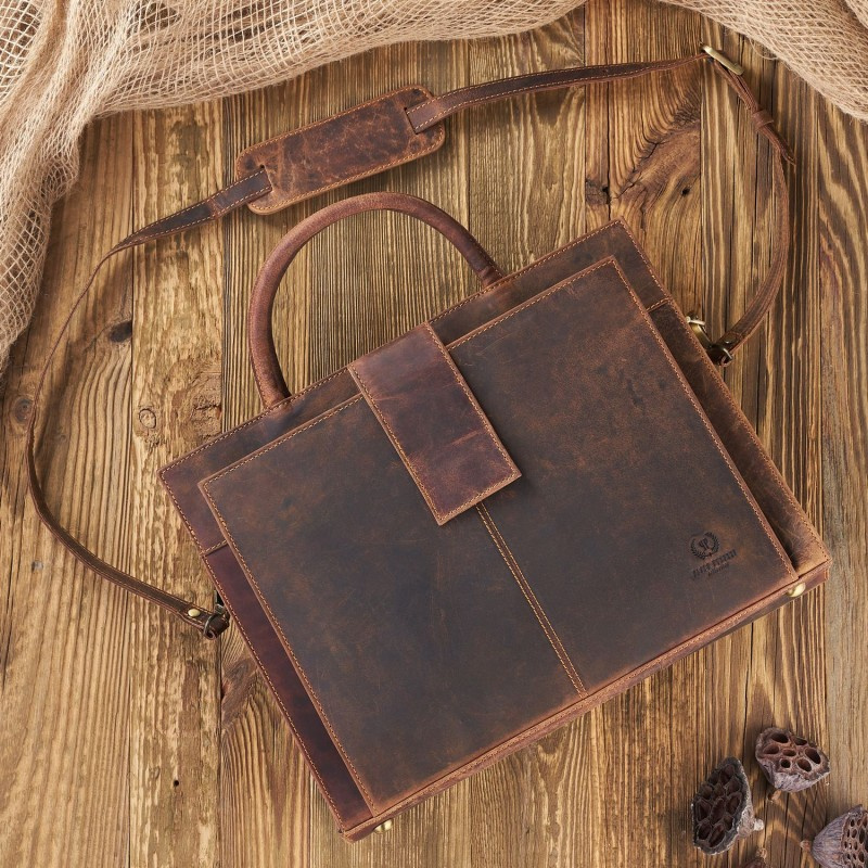 Kožená dámska hnedá vintage aktovka Paolo Peruzzi "ALDORA"