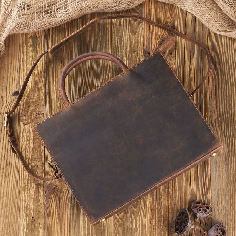 Kožená dámska hnedá vintage aktovka Paolo Peruzzi "ALDORA"