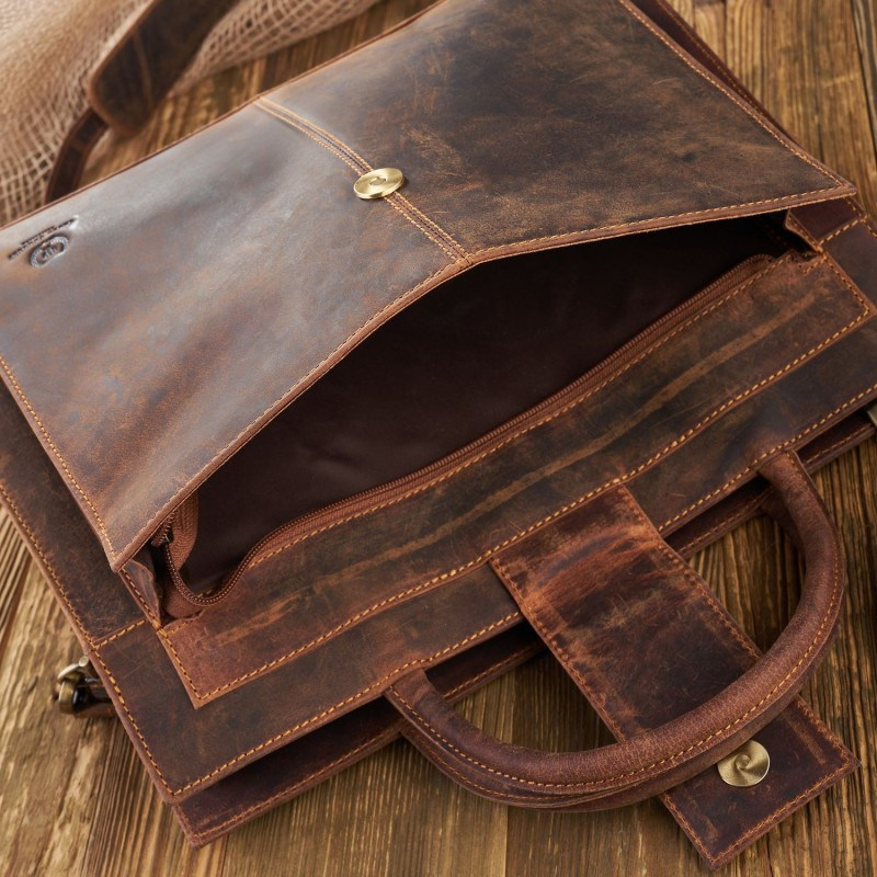 Kožená dámska hnedá vintage aktovka Paolo Peruzzi "ALDORA"