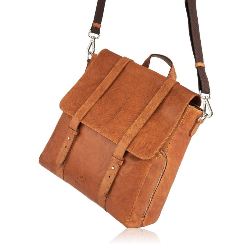 Kožený koňakový batoh 2v1 Paolo Peruzzi "VENNI"