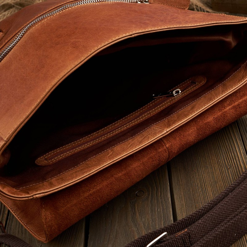 Kožený koňakový batoh 2v1 Paolo Peruzzi "VENNI"