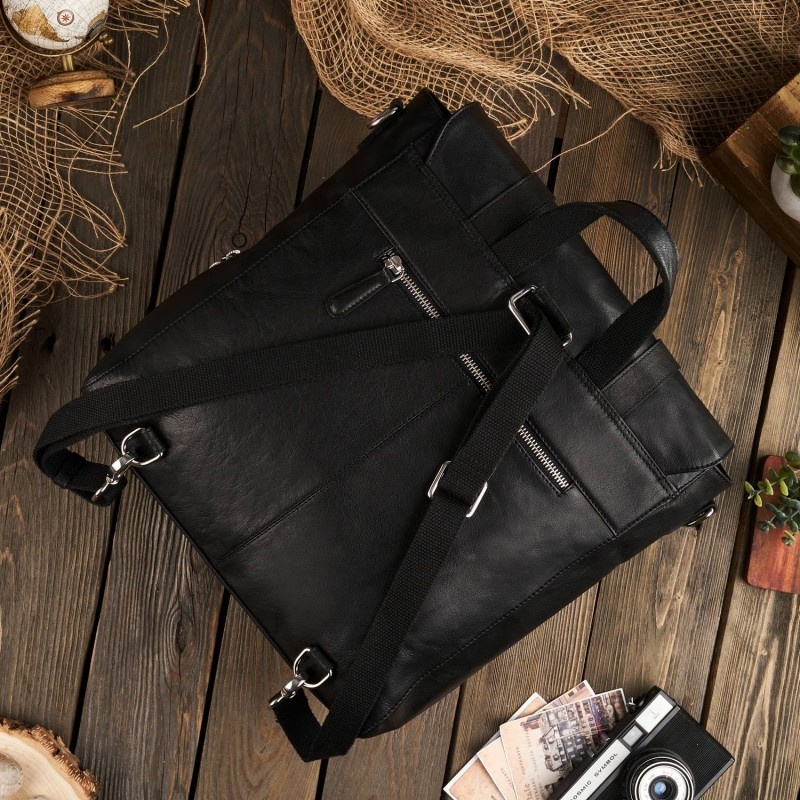 Kožený čierny batoh 2v1 Paolo Peruzzi "VENNI"