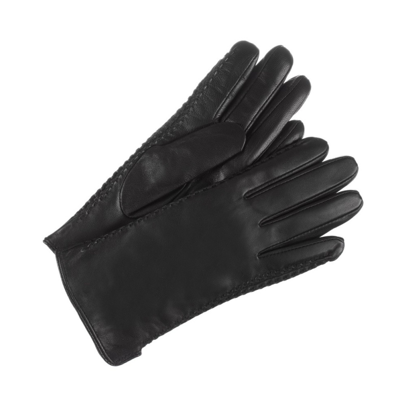 Kožené dámske čierne rukavice