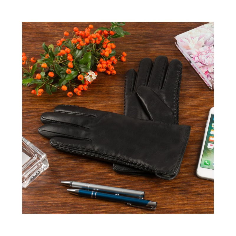 Kožené dámske čierne rukavice MAREN