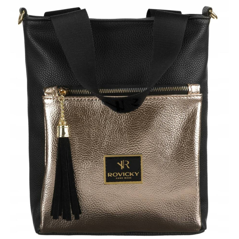 Dámska čierno-zlatá kabelka ASTRID