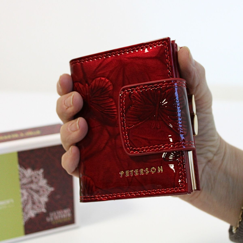 Dámska kožená červená peňaženka ADITA