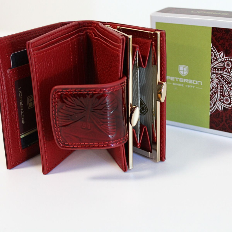 Dámska kožená červená peňaženka ADITA