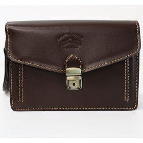 Pánska hnedá kožená príručná taška VENICE