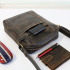 Kožená pánska hnedá crossbody taška BELTON