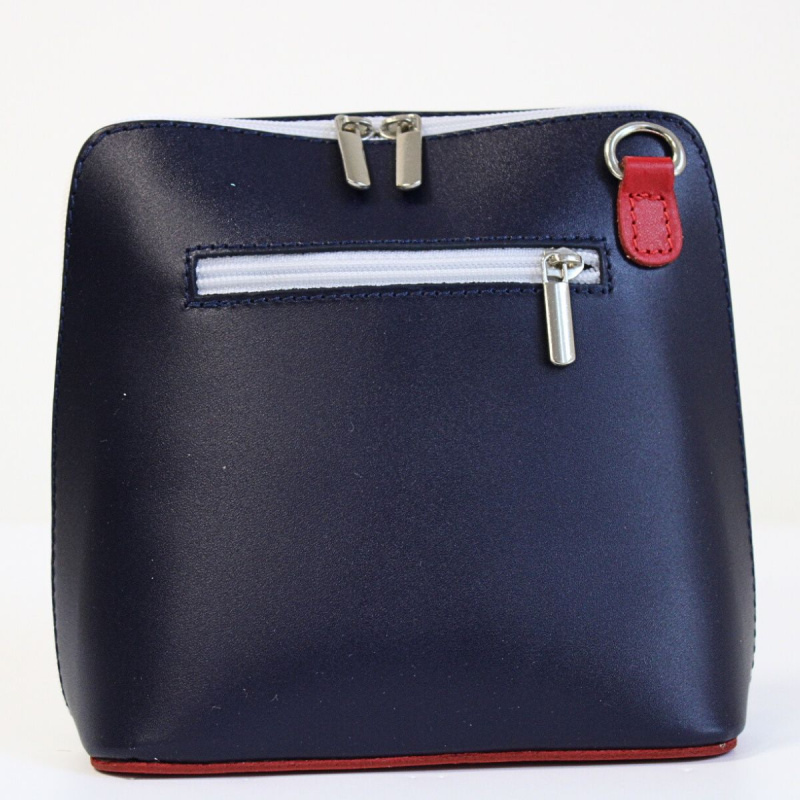 Dámska kožená crossbody kabelka VERA PELLE NAVY