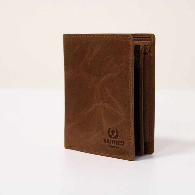 KOŽENÁ PÁNSKA HNEDÁ PEŇAŽENKA RFID