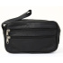 Kožená pánska čierna príručná taška na zips, s remienkom