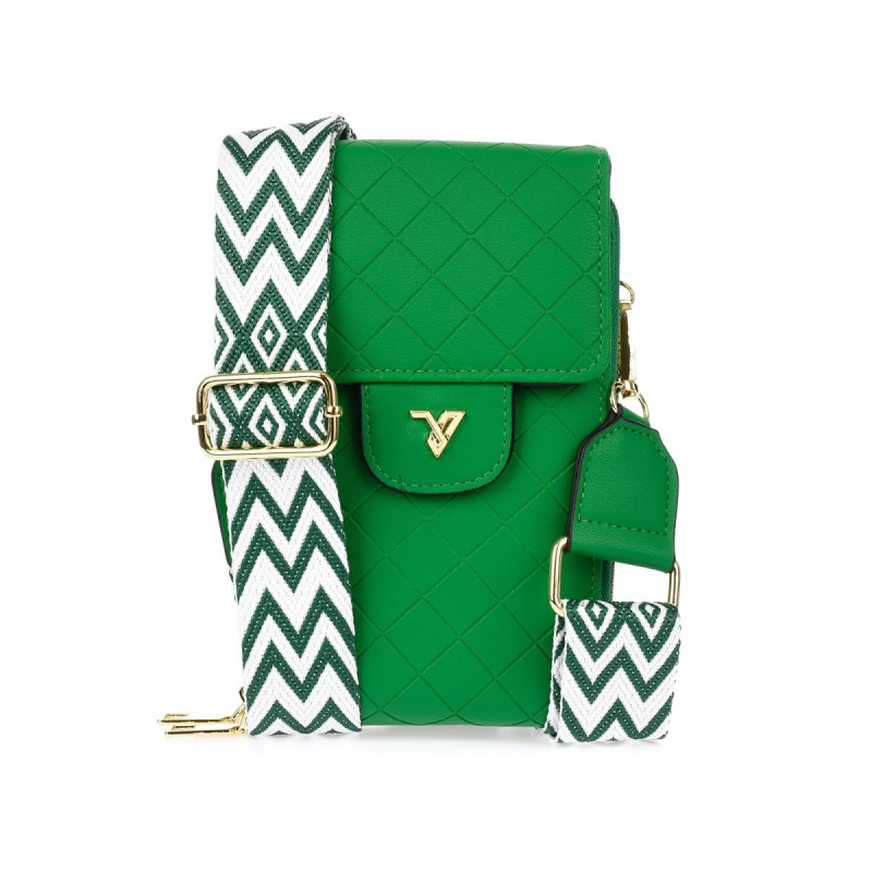 Dámska crossbody zelená kabelka na mobil