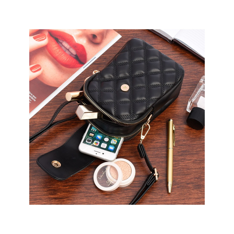 Dámska čierna kabelka na mobil AMARA