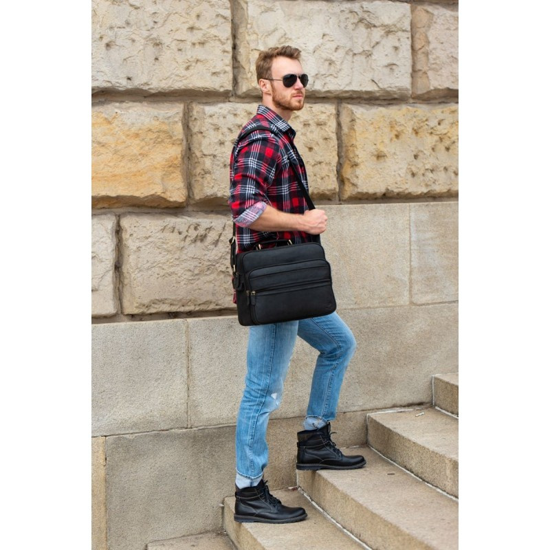 Pánska čierna taška na rameno BARKER