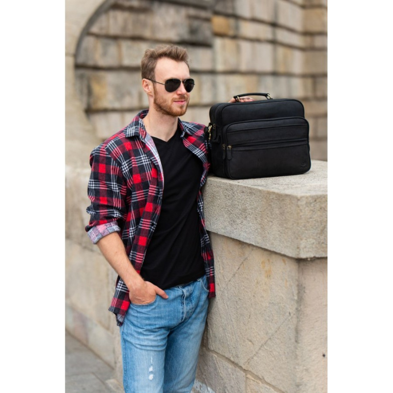 Pánska čierna taška na rameno BARKER