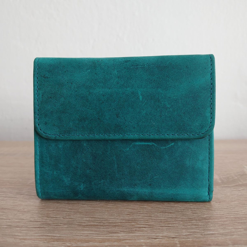 Kožená malá dámska zelená peňaženka BERDINA