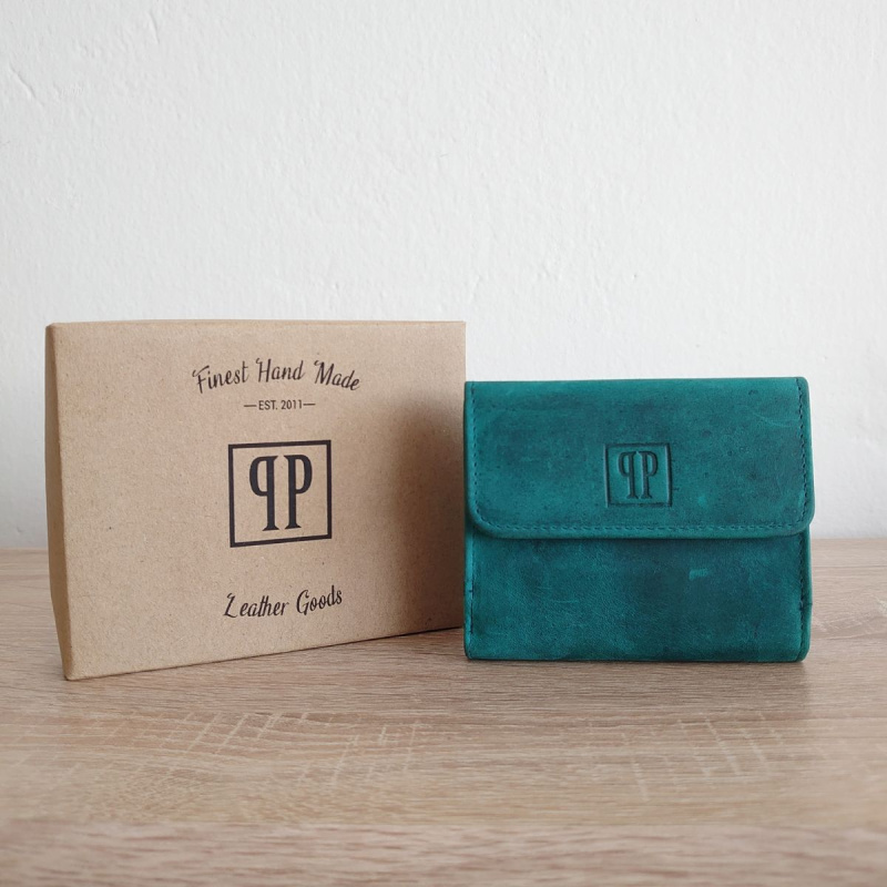 Kožená malá dámska zelená peňaženka BERDINA