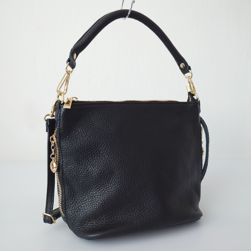 Dámska kožená čierna kabelka DIVA