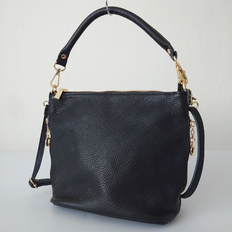 Dámska kožená čierna kabelka DIVA