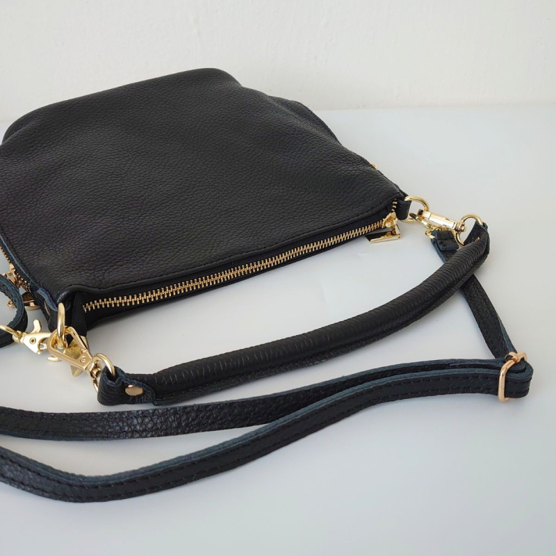 Dámska kožená čierna kabelka DIVA