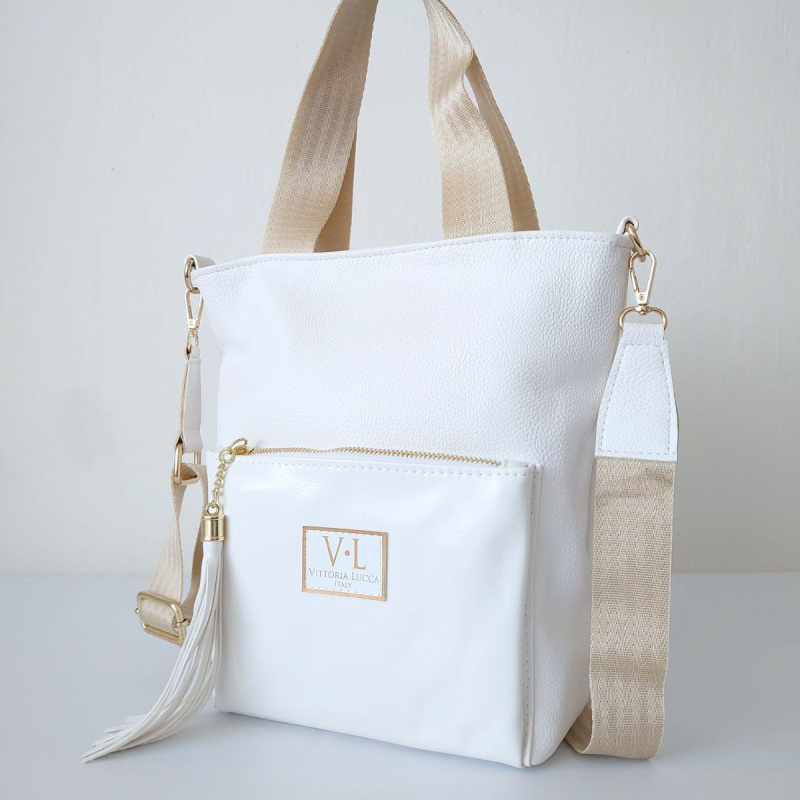 Dámska biela kabelka DOMINIQUE