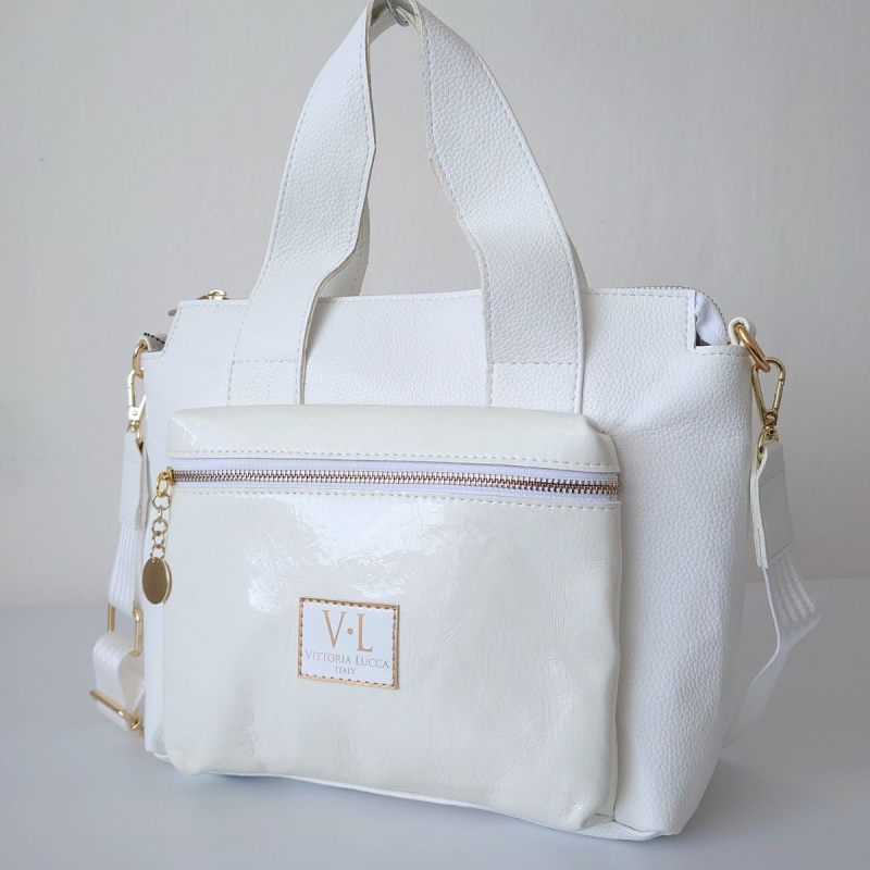 Dámska biela kabelka do ruky HARMONY