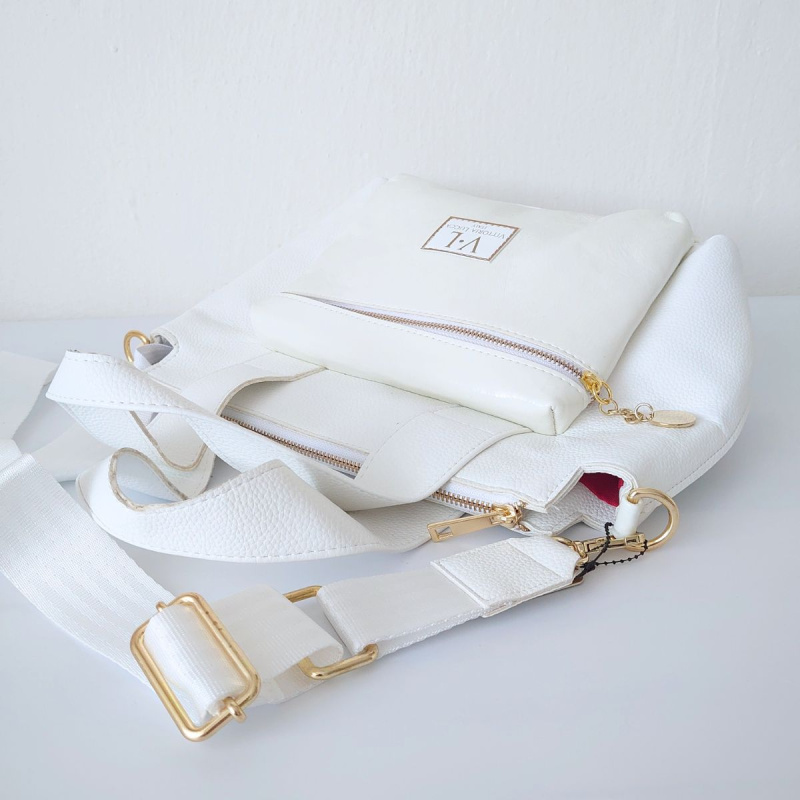 Dámska biela kabelka do ruky HARMONY