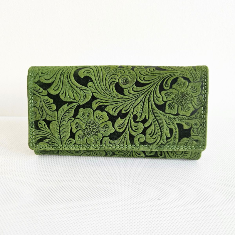 Dámska kožená zelená peňaženka DEBRA