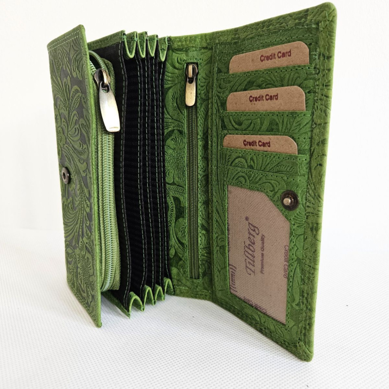 Dámska kožená zelená peňaženka DEBRA