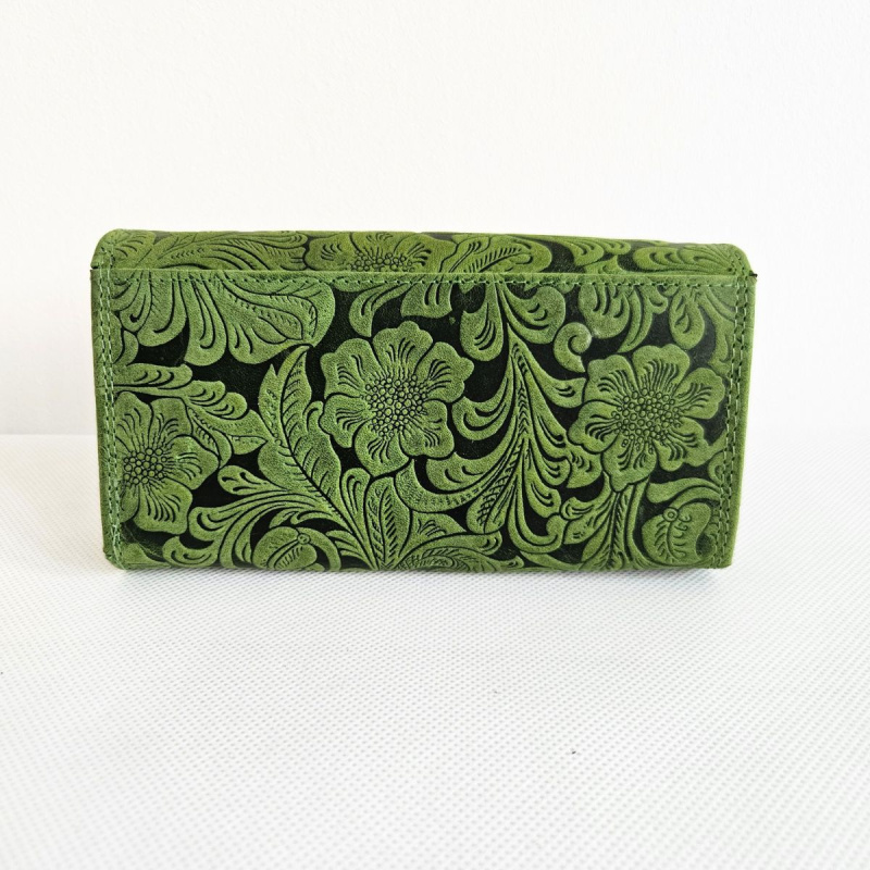 Dámska kožená zelená peňaženka DEBRA