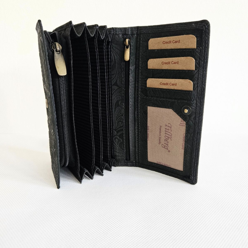 Dámska kožená čierna peňaženka DEBRA