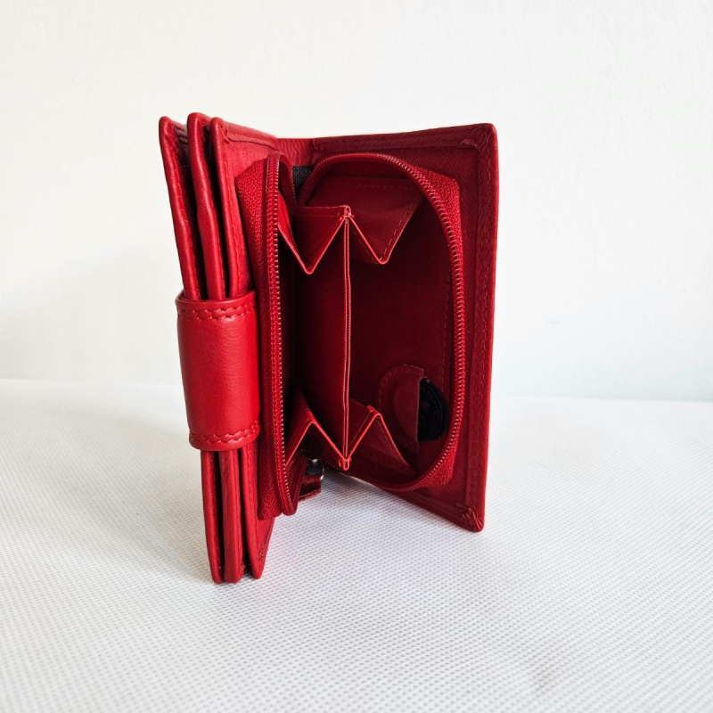 Dámska kožená červená peňaženka DELORA