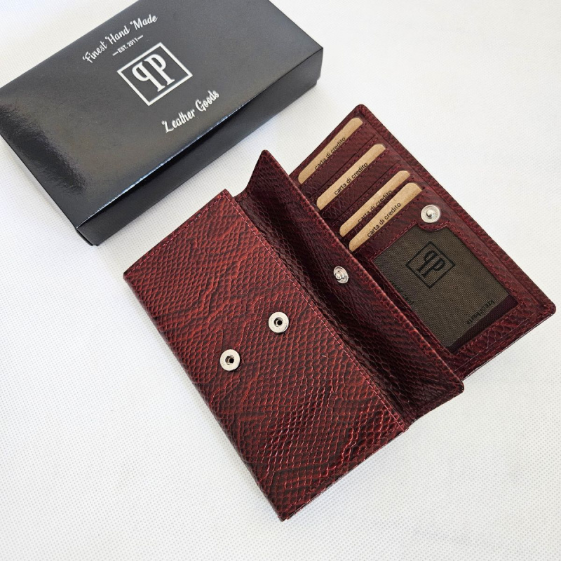 Červená kožená dámska peňaženka Paolo Peruzzi