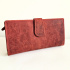 Dámska kožená červená veľká peňaženka na patent (cvok)