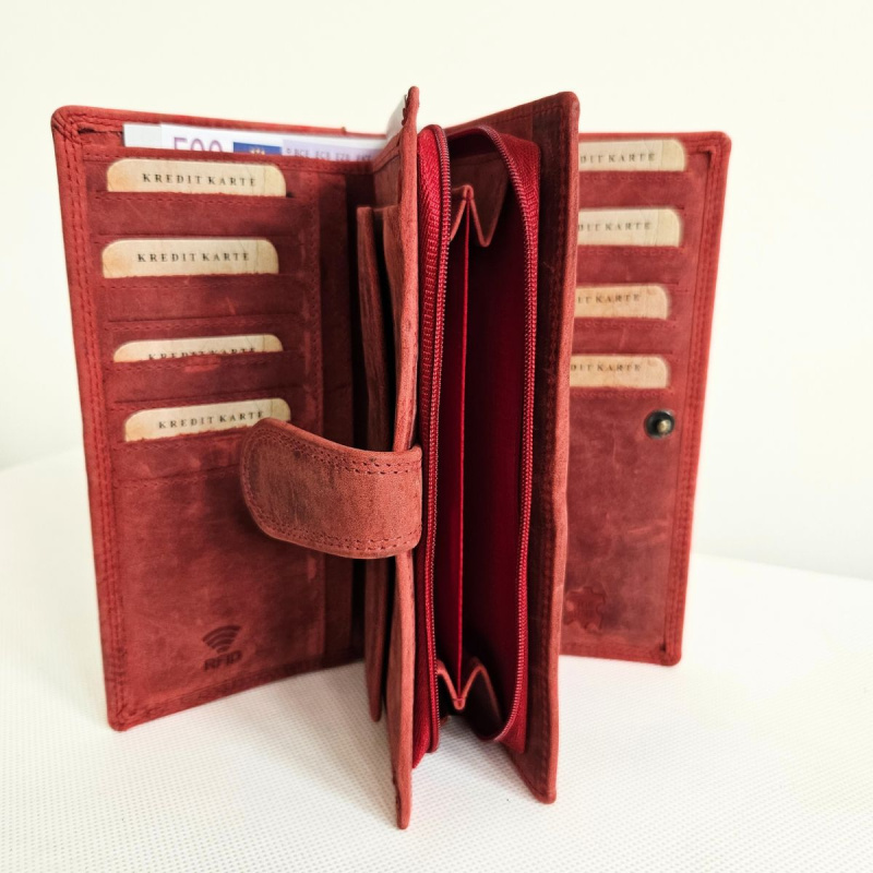 Dámska kožená červená peňaženka KENDRA