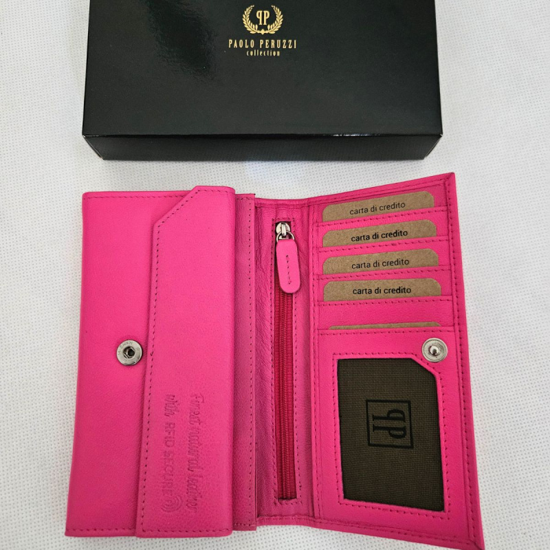 Kožená dámska ružová peňaženka RORY