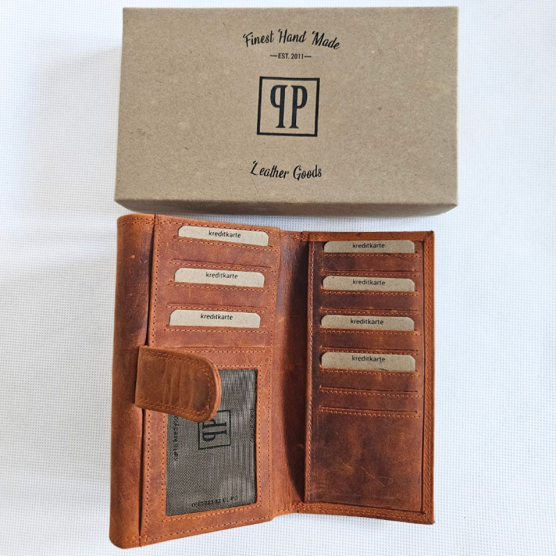 Oranžová kožená dámska peňaženka ANIKA