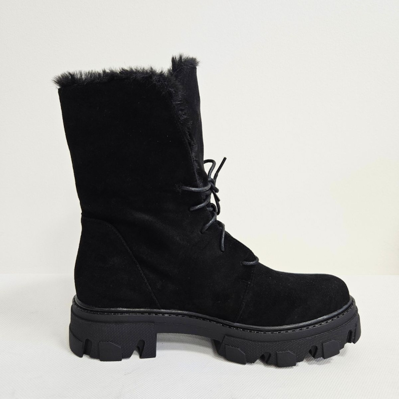 Čierne zateplené dámske čižmy POLA