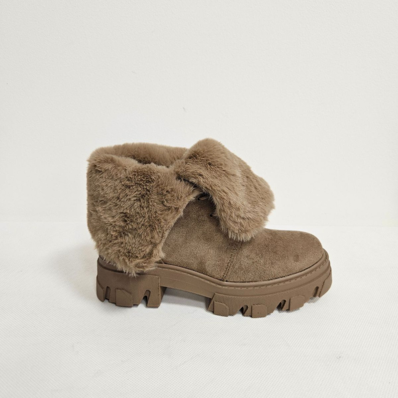 Béžové zateplené dámske čižmy POLA