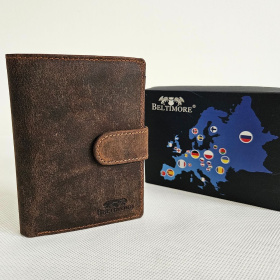 Pánska kožená hnedá peňaženka ALMIN